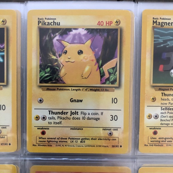 1990’s rare vintage Pikachu Pokémon card 58/102 - Picture 1 of 2